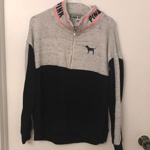 PINK Grey Marl and Black Color Block Sweatshirt